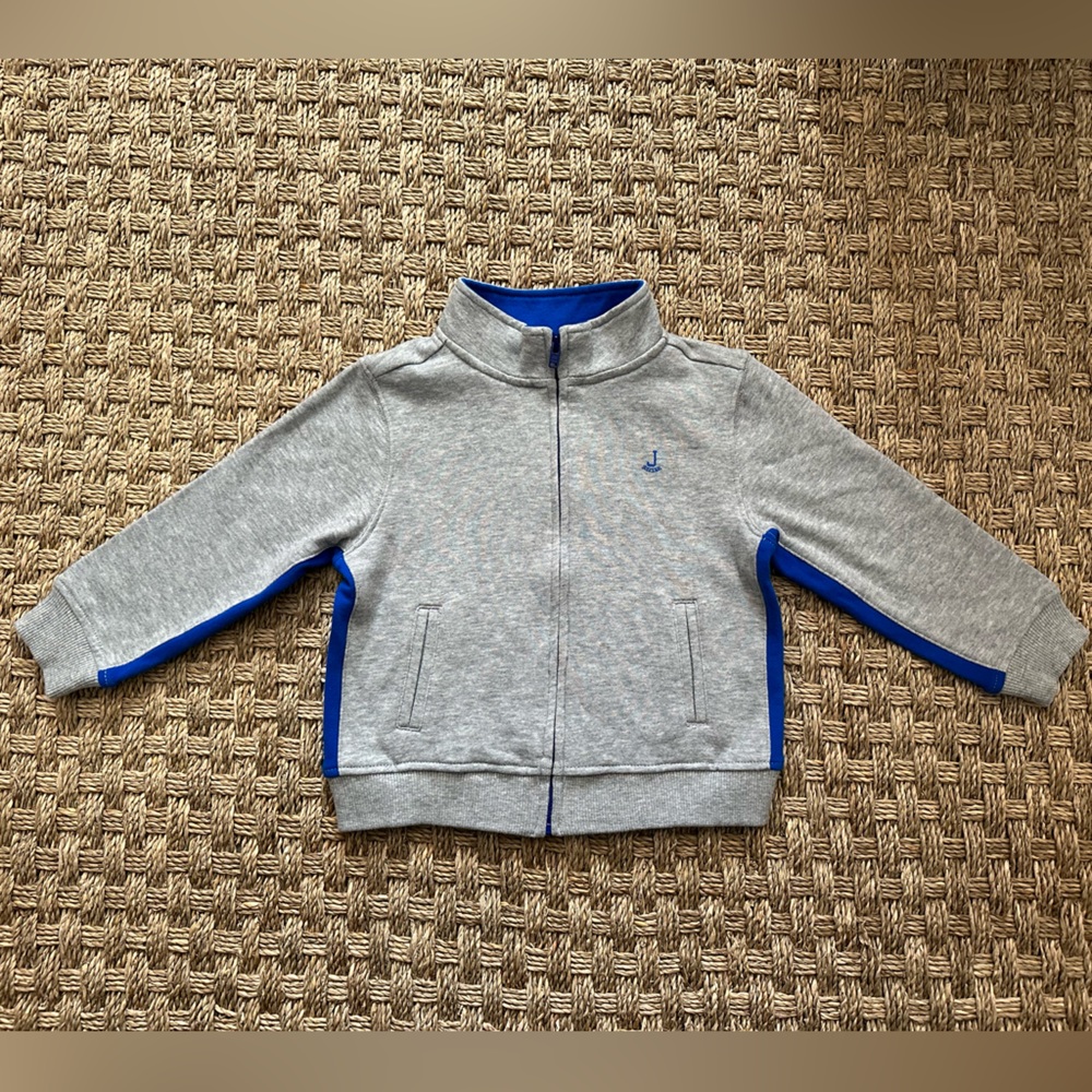 Janie and Jack French Terry Zip Front Sweatshirt Track Jacket - Picture 2 of 6